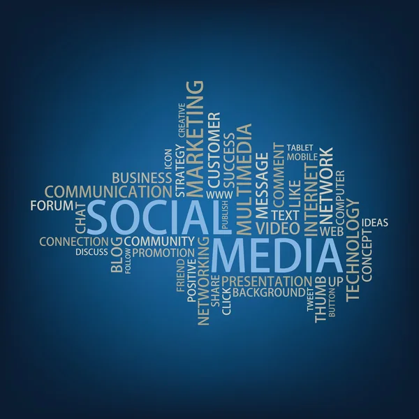 Chmura tagów mediów społecznych — Wektor stockowy