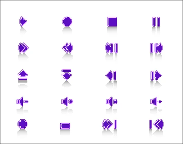 Фіолетова піктограма керування медіа — стоковий вектор