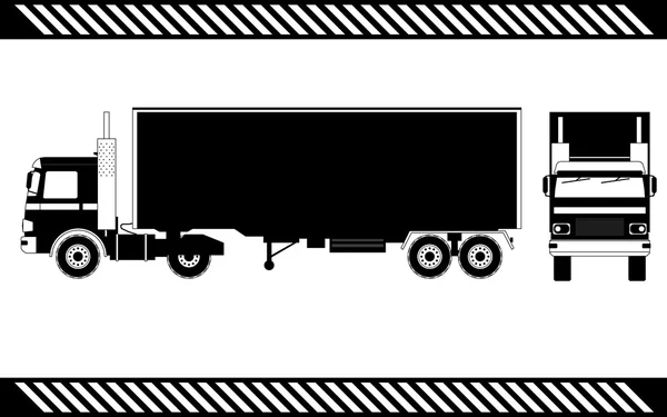 Semi truck, isolerade — Stock vektor