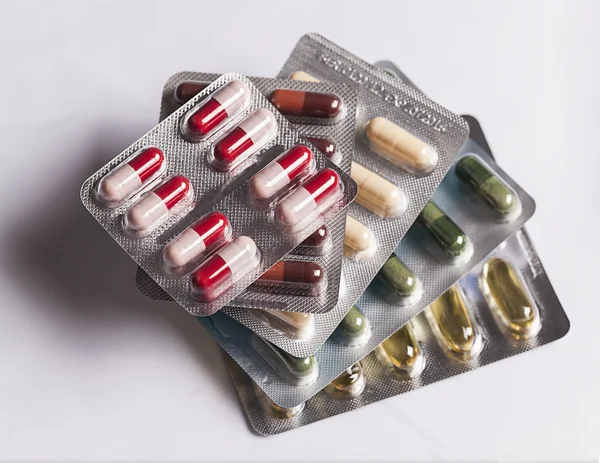 Set of pills in pack — Stock Photo, Image
