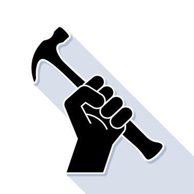 Yumruk devrim sembolü çekiç ile