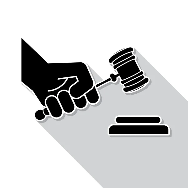 Judge gavel in hand — Stock Vector