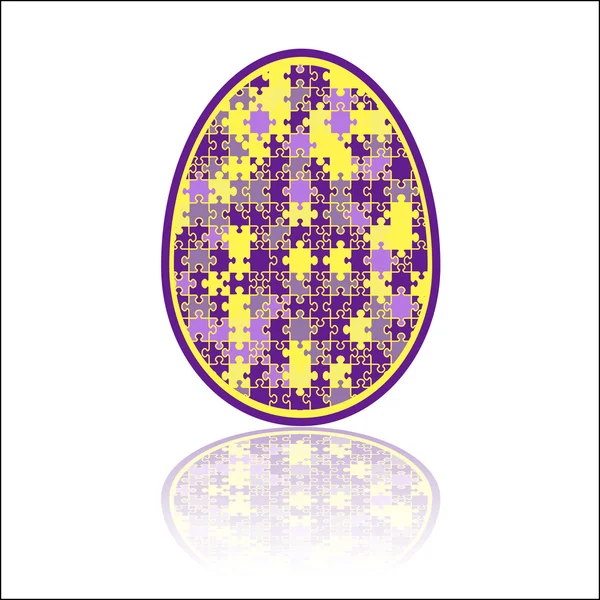 Jigsaw puzzle Easter egg — Stock Vector