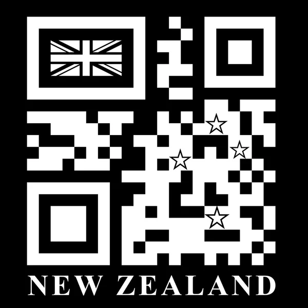 新西兰 qr 码标志 — 图库矢量图片