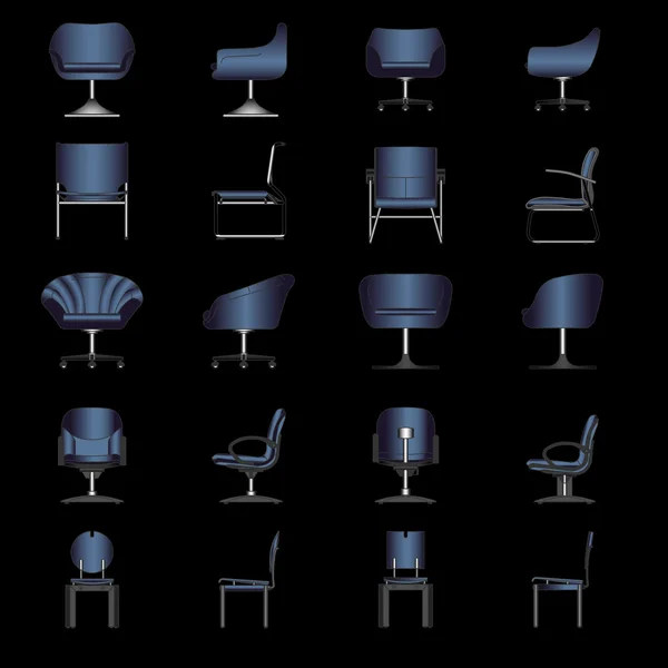 Ensemble de chaise moderne — Image vectorielle