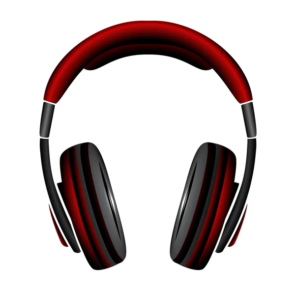 Vermelho Headphones simples — Vetor de Stock