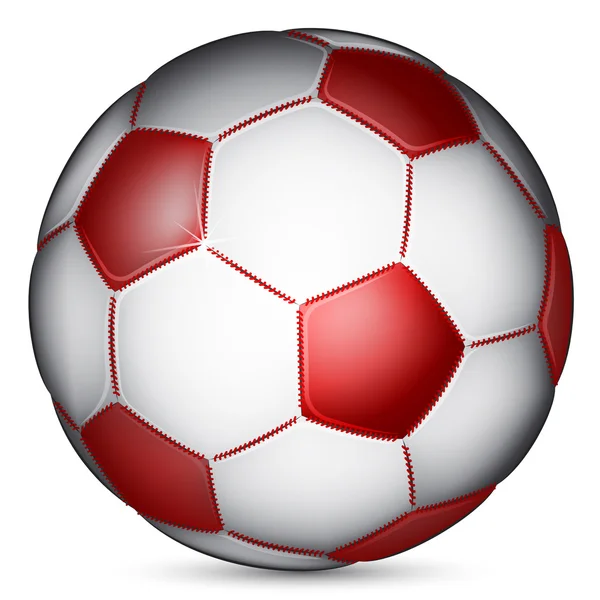 Red soccer ball — Stock Vector