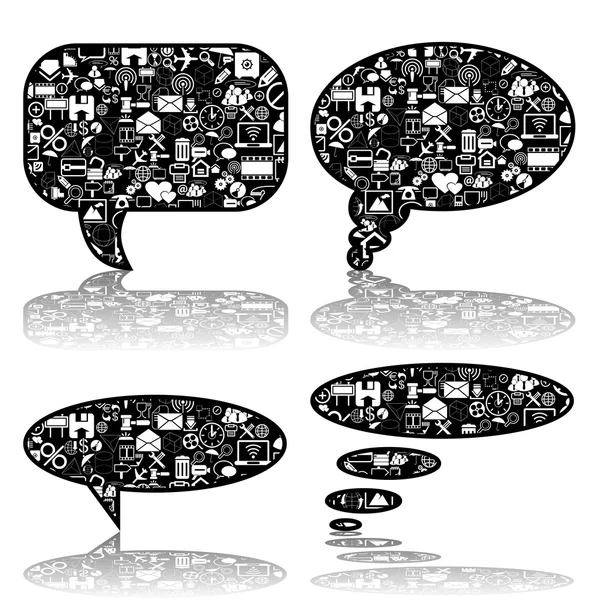 Sociální média, komunikace bubliny — Stockový vektor