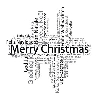 Merry christmas etiket bulutu