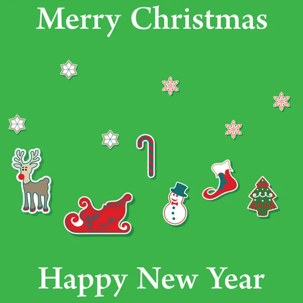 Merry Christmas sticker instellen — Stockvector