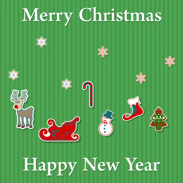 Merry Christmas sticker instellen — Stockvector