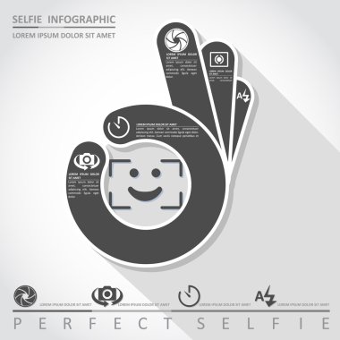 Perfect selfi camera infographic clipart