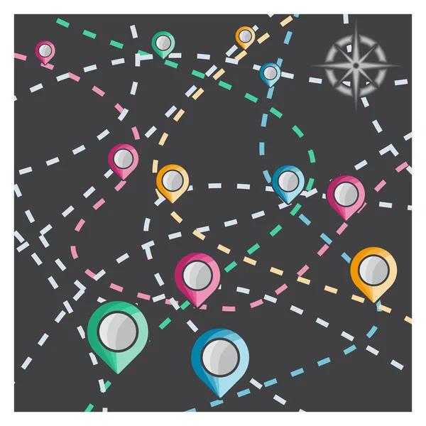 Navigazione concetto di mappa di viaggio — Vettoriale Stock