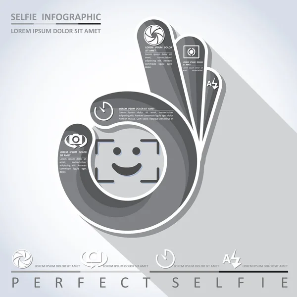 Selfi doskonały aparat infographic — Wektor stockowy