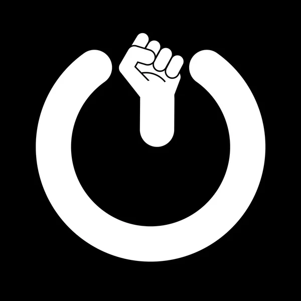 Power fist button — Stock Vector