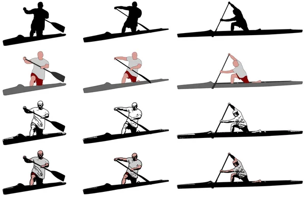 冲刺 （sprint） 独木舟竞争对手 — 图库矢量图片