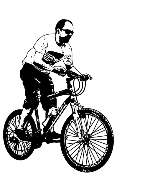 MTB cyklist illustration — Stock vektor