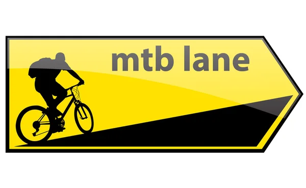 Mtb cycle lane direction signboard — Stock Vector