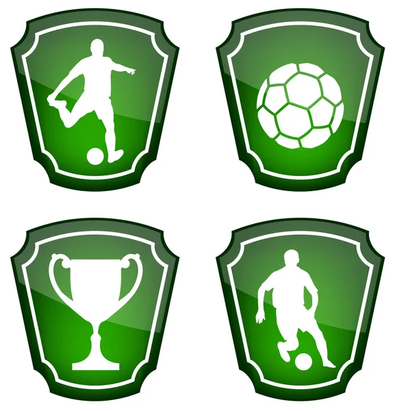 Glossy soccer icons — Stock Vector