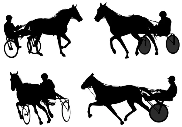 Trotters race silhouetten — Stockvector