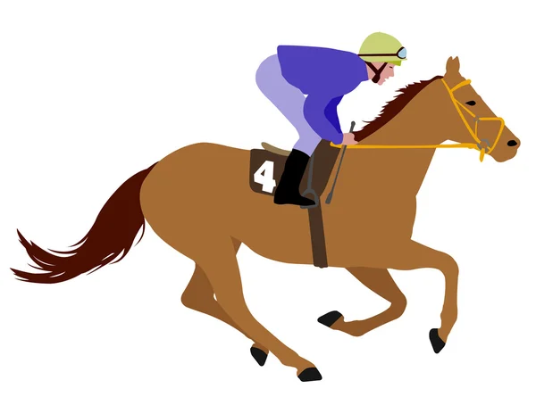 Jockey equitación carrera caballo ilustración 3 — Vector de stock