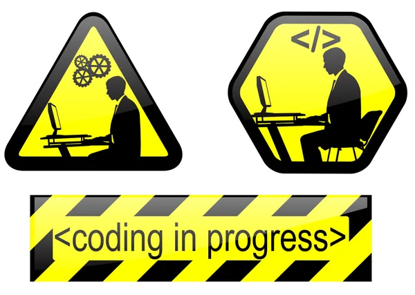 Codificação em sinais de progresso — Vetor de Stock