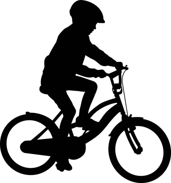 Silueta Ciclista Escolar Vector — Vector de stock