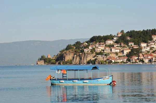 Hermoso Lago Ohrid Ciudad Histórica Macedonia Del Norte — Foto de Stock