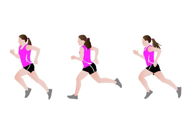 Feminino sprinter ilustração — Vetor de Stock