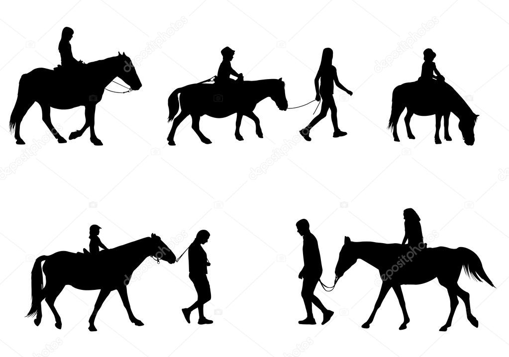 Children riding horses