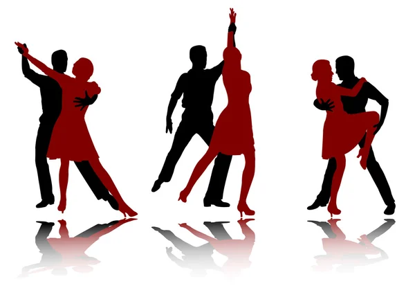Silhouettes de danseurs de tango — Image vectorielle