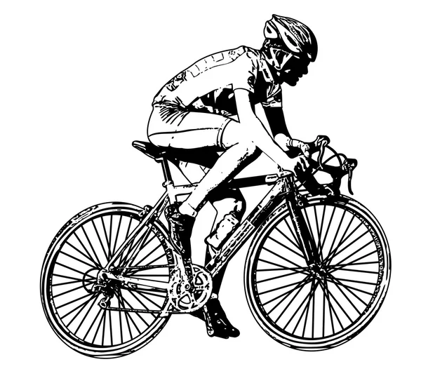 Race bicyclist 2 — Stock Vector