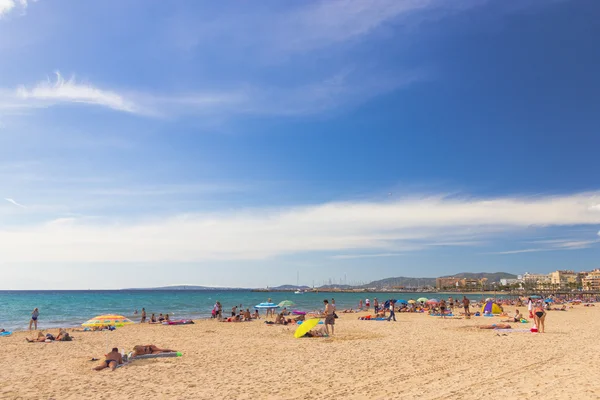 Güzel manzara Platja de Palma de Mallorca, Baleares, İspanya