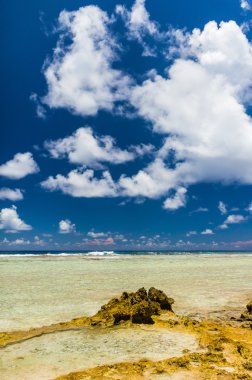 Cennet görünümü Rangiroa Atoll, Fransız Polinezyası