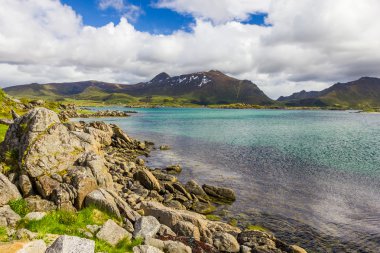 Lofoten Adaları Norveç'te güzel manzara