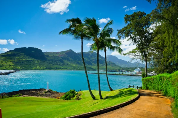 Bela vista de Nawiliwili, Ilha Kauai, Havaí, EUA — Fotografia de Stock