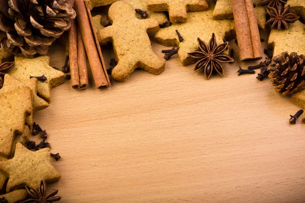 Baking ingredients for Christmas cookies and gingerbread — Stock Photo, Image