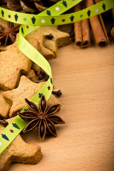 Baking ingredients for Christmas cookies and gingerbread — Stock Photo, Image