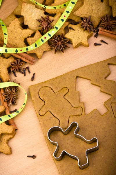 Baking ingredients for Christmas cookies and gingerbread — Stock Photo, Image