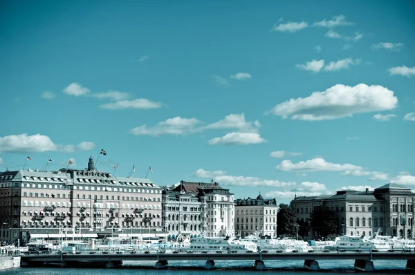 Una vista de la ciudad vieja de Estocolmo, Suecia — Foto de Stock