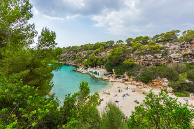 Güzel manzara, Cala Pi Bay, Mallorca, Baleares, İspanya