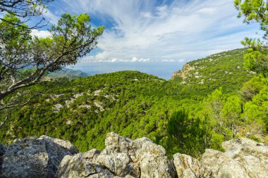 Güzel manzarasına Sierra de Tramuntana, Mallorca, İspanya
