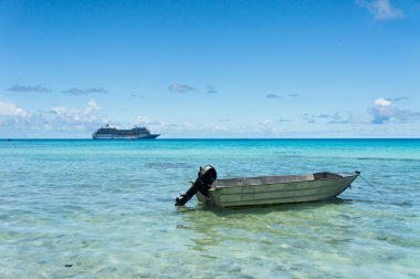 Cennet görünümü Rangiroa Atoll, Fransız Polinezyası
