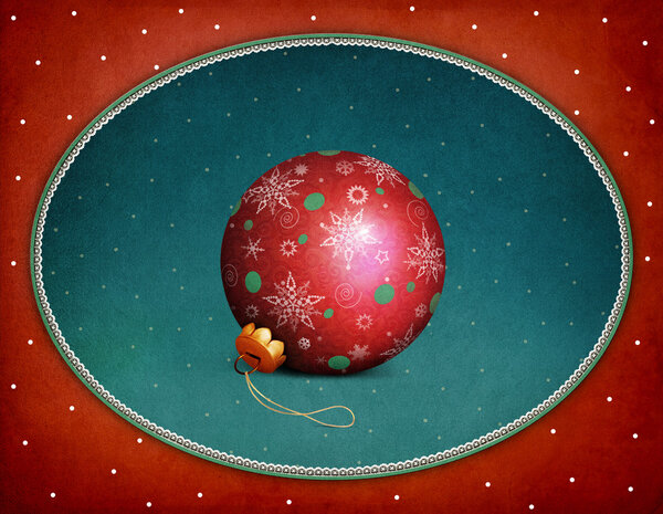 Vintage oval Christmas ball — Stock Photo, Image