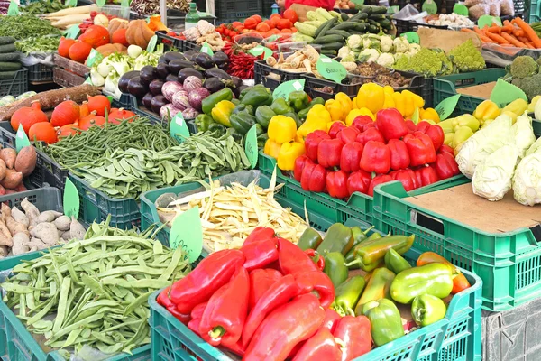 Farmářský trh vegetariáni — Stock fotografie