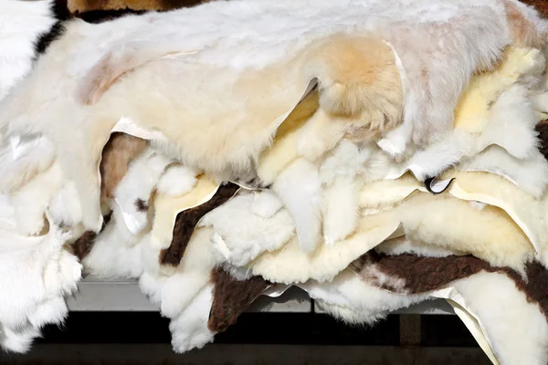 Sheepskins and Lamb Skins — Stock Photo, Image