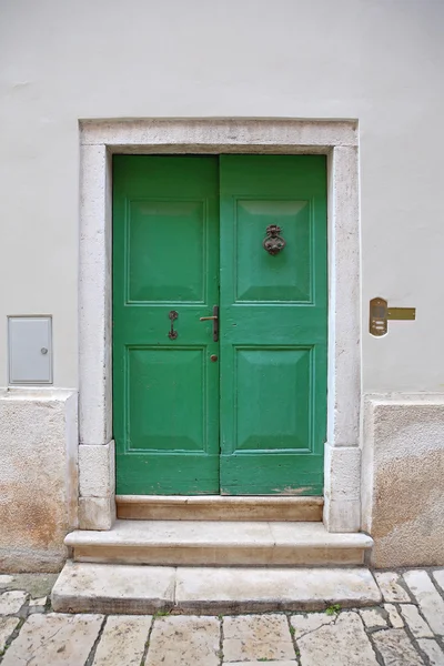 Yeşil ahşap kapı — Stok fotoğraf