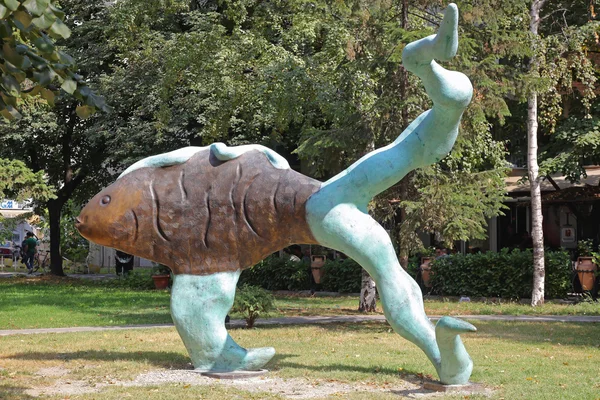 Scultura del pesce Skopje — Foto Stock