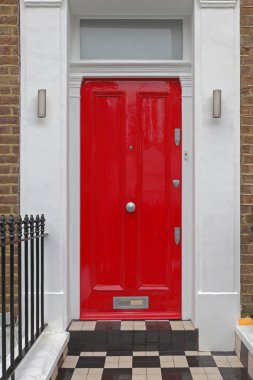 Red Door at House clipart