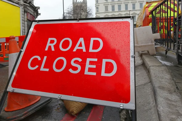 Road Closed Red Sign — Stock Photo, Image